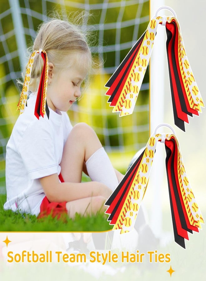 LiYiQ 24 Pcs Softball Hair Accessories for Girls, Holder Streamer Elastics, Softball Hair Ties, Softball Ribbon,Softball Scrunchies for Girls Ponytail Holder Scrunchies Gifts - Image 3